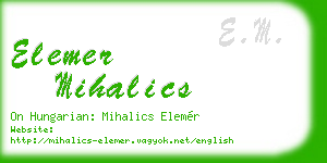 elemer mihalics business card